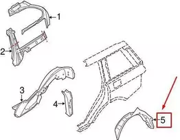 LAND ROVER LR RANGE ROVER L322 Galinis Kairysis Išorinis Ratų Arkos Šoninis Panele LR019651 NAUJAS ORIGINALUS