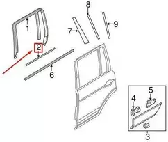 OEM LAND ROVER RANGE ROVER L322 KAIŠTIS KAIRĖS GALINĖS DURYS REVEAL MOLDING LR024148 ORIGINALUS