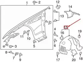 OEM JAGUAR XE X760 PRIEKINIŲ KAIRĖS RATŲ ARKOS DANGTIS T4N26175 ORIGINALI