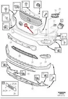 Volvo S60 MK3 Priekinis Bamperio Grotelės Logotipas 31383854 Originali Dalys