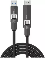4smarts ComboCord USB4 HDMI 240W 1.5m juodas kabelis