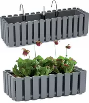Balkono vazonas Boardee Fencycase, 58 cm, pilkas