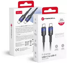 USB C į USB C laidas Forcell F-Energy QC4.0 PD 5A 100W gradientas 1 m C357 juodas