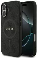 GUESS dėklas, skirtas IPHONE 17, suderinamas su MagSafe GUHMP17SG4GFRK (PU 4G Ring Classic Logo) juodas