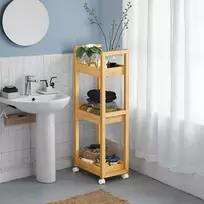 Songmics Bambukinė Lentyna su Ratukais, 20x30x80 cm