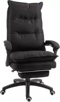 "Vinsetto" biuro kėdė, vadovo kėdė, pasukama kėdė su masažo funkcija, reguliuojamo aukščio, ergonomiška, nailoninė, juoda, 70x62x120-130 cm