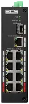 Šakotuvas BCS BCS-L-SP0801G-1SFP(II) Fast Ethernet (10/100) Maitinimas per Eternetą (PoE) DIN bėgelis Juoda
