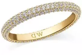 Daniel Wellington Žvilgantis auksu padengtas žiedas su kubiniu cirkoniu Pavé DW004017