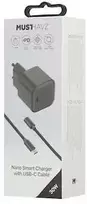 Musthavz Nano Charger 30W + USB-C/USB-C cable, juodas