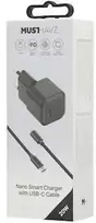 Musthavz Nano Charger 20W + USB-C/USB-C cable, juodas