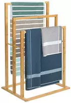 Bambukinis rankšluosčių džiovyklė, 3 aukštų, pastatoma, natūrali, vonios rankšluosčių laikiklis, rankšluosčių lentyna