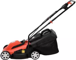 Elektrinė vejapjovė, 1300W, 330mm pjovimo plotis, 30L žolės surinkimas, mažiems sodams, tylus veikimas, reguliuojamas pjovimo aukštis