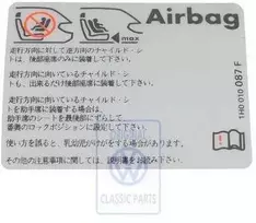 VAG T4 T4 Syncro Oro Airbag Stikeris 1993 2004 Originalus 1H0010087F