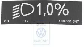 Vag Originalus Naujas Vabalas 1999 2005 Range Adjustment Information Sticker Originalus 1C0000547