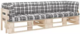 Lauko baldų komplektas Dvivietė sofa iš palečių su pagalvėlėmis, impregnuota pušis