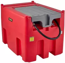 Nešiojamas dyzelino bakas, 439.1 l, 37.85 l/min, 12 V siurblys, 4 m žarna, raudonas, dyzelinio kuro talpa, transportavimo bakas