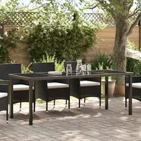 Sodo stalas Juoda 200 x 80 x 73 cm metalas