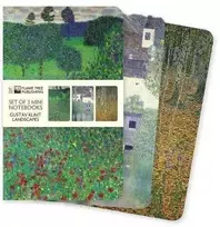Flame Tree Publishing 3 Gustavo Klimto peizažų užrašų knygelių rinkinys