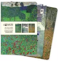 Flame Tree Publishing 3 midi Gustavo Klimto peizažų užrašų knygelių rinkinys