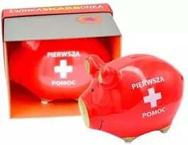 KUKARTKA Maža kiaulytė taupyklė Pirmoji pagalba