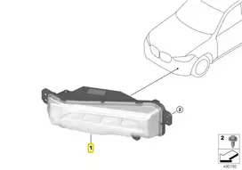 BMW Priekinis Riedlentės Šviesos Lempa LED Dešinė X5 X6 X7 Originalus 63177406366
