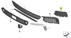 BMW G32 GT Dešinės Pusės Grillio Dangtelis Originalus 51118069712
