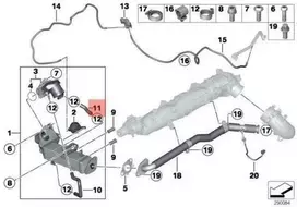 BMW Oro EGR Aušintuvo Šlaunis F20 F21 F30 F31 11718507309