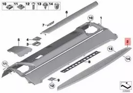 BMW 7 F01 F02 Ventiliacijos Grotelė Galinio Stiklo Pakylos Originalus 51469127921