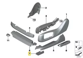 Bmw X5 G05 X7 G07 Priekinis Kairysis Sėdymo Šlaitas Dėklas Originalus 52107499989