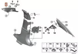 BMW A Pillar Trim Alcantara Dešinė 7 G11 G12 Originalus 51437392498