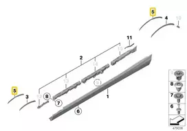 BMW Priekinės Lipdukai 2 F22 F87 M2 F23 Originalus 51117378160