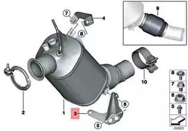 BMW F20 F21 F30 F31 Kataliojo Konverterio Laikiklis Originalus 18208572331