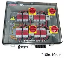 CNC Saulės Energijos Sujungimo Dėžė - 10in-10out 1000V DC IP66 Atsparus Vandeniui Perkrovos Apsauga Užrakinta