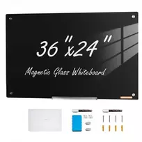 Vevor Magnetinė stiklo lenta 60x90 cm, juoda