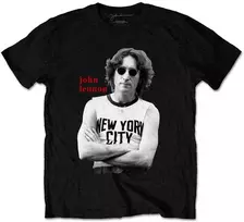 Rock John Lennon New York City Juodas & Baltas Marškinėliai, Dydis: XL
