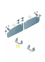 VAG Priekinis Dešinysis Stogelio Tvirtinimas Juodas Titanas Skoda Citigo NF 2012-2020 Volkswagen e-UP BL 2014-2024 Originalus 1S085760782V