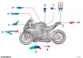 Bmw K66 M 1000 Rr Dekoratyvinis Uodega Originalus 51149830080