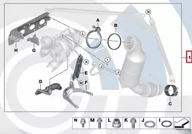 BMW F20 F21 Turbopompės Išmetimo Vamzdžių Montavimo Rinkinys Originalus 11655A43C13
