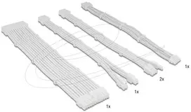 „DeLOCK“ maitinimo bloko prailginimo kabelių rinkinys, 30 cm, 5 vnt., su įdėklais ir jungtimis (1 x 24 kontaktų ATX, 1 x 12 + 4 kontaktų 12VHPWR PCIe 5.0, 1 x 4 + 4 kontaktų EPS, 2 x 6 + 2 kontaktų PCIe), baltas, ATX (24 kontaktų), ATX (24 kontaktų), 0,3 m, kištukas, lizdas, tiesus
