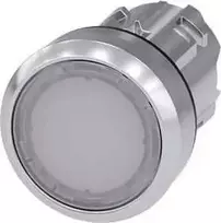 Siemens Mygtukinis valdiklis 22 mm, baltas su foniniu apšvietimu, savaiminio grįžimo, metalinis, IP69k, „Sirius ACT“ (3SU1051-0AB60-0AA0)