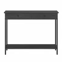 Songmics Konsolinis stalas su 2 metaliniais stalčiais, 30x80x100 cm, juodas