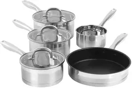 Salter BW06746EU7 „Timeless Collection“ nerūdijančio plieno 5 dalių keptuvių rinkinys