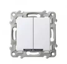 Ospel ŁP-9ZS/m/00 SZAFIR Vienpolis + laiptinės jungiklis su baltu foniniu apšvietimu baltas ŁP-9ZS/m/00