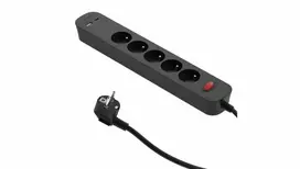 Duwi PD20 greito įkrovimo prailgintuvas, 5 lizdų su jungikliu + 2x USB (A+C), 1,4 m SQUALL, grafito spalvos / 34099
