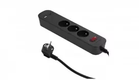 Duwi PD20 3 lizdų greito įkrovimo prailgintuvas su jungikliu + 2x USB (A+C) 1,4 m SQUALL, grafito spalvos / 34098
