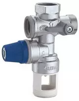 Caleffi „Daee2“ hidraulinė saugos grupė karšto vandens bakams su uždarymo vožtuvu ir valdomu atbuliniu vožtuvu 1/2 colio 526142