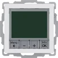 Hager Q.1 Temperatūros reguliatorius su laikmačiu ir centriniu elementu, baltas aksomas 20446089