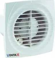„Ventika“ sieninis ventiliatorius, baltas, 100 mm skersmens, su patraukimo laido jungikliu, trumpu apykakle, paprastas, D100Dws, ventiliatoriai.d100Dws