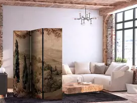 Artgeist Pertvara - Landscape with Cypresses - Old Tapestry with Mediterranean Vegetation