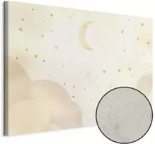 Artgeist Paveikslas - Bright Night - Moon Accompanied by Many Stars on a Light Background